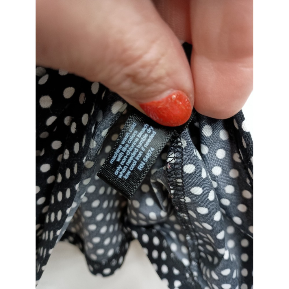 The Limited VTG Y2K Babydoll Tank Top Womens Medium Black White Polka Dot Pin Up - Picture 8 of 12